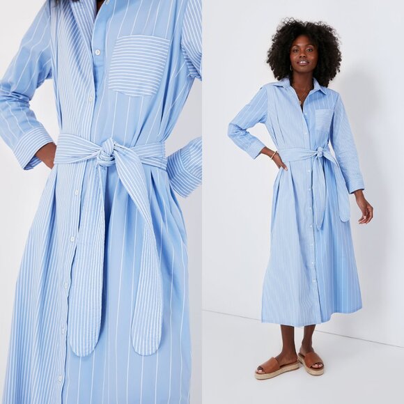 blue stripe chessie dress Sail to Sable Navy & White Stripe Abby Dress NAVY/WHITE Stripe / L / SCSU2506S